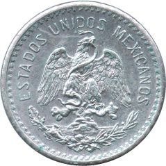 Moneda de plata 10 Centavos México 1909.