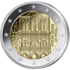 moneda conmemorativa 2 euros Francia 2025 Notre Dame  - 1