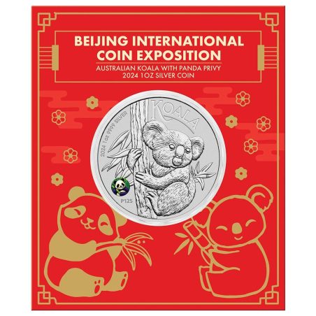 Moneda onza de plata 1$ Australia Koala 2024 Beijing  - 1