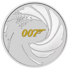 Moneda onza de plata 1$ Tuvalu 007 James Bond 2021  - 1