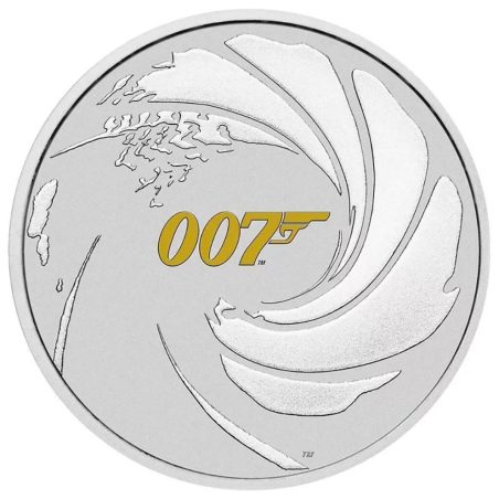 Moneda onza de plata 1$ Tuvalu 007 James Bond 2021  - 1
