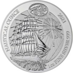 Moneda onza de plata 50 Francos Ruanda 2021 Barco Sedov  - 1