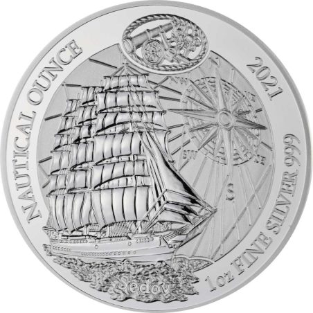 Moneda onza de plata 50 Francos Ruanda 2021 Barco Sedov  - 1