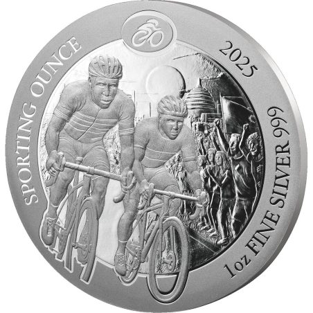 Moneda onza de plata 50 Francos Ruanda 2025 Ciclismo  - 1