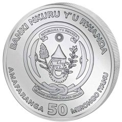 Moneda onza de plata 50 Francos Ruanda 2025 Ciclismo