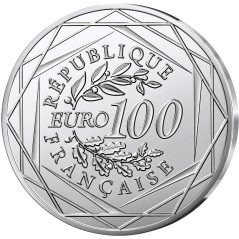 Francia 100€ 2025 Odisea Espacial La Tierra. Plata color.