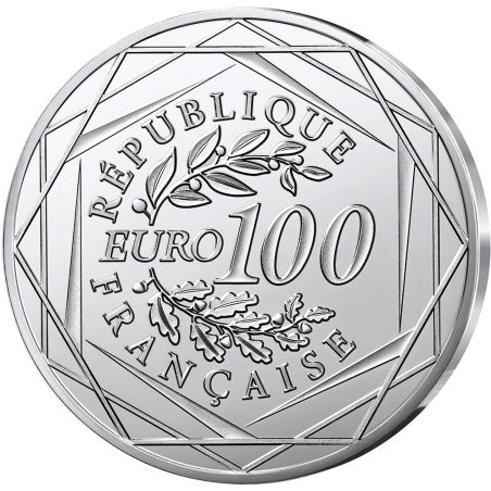 Francia 100€ 2025 Odisea Espacial La Tierra. Plata color.