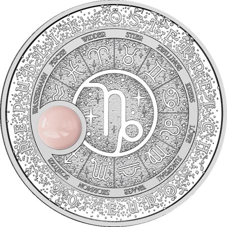 moneda Austria 20 Euros 2025 Capricornio. Cuarzo Rosa. Plata  - 1