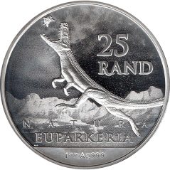 Moneda onza de plata 25 Rand Sudafrica 2025 Dinosaurio  - 1