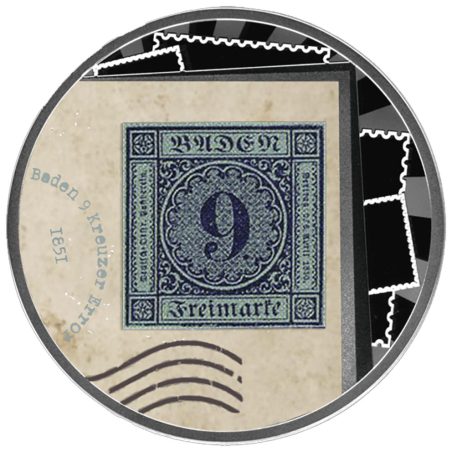 Moneda de plata 500 Francos Camerún 2025 Sello Baden 9 Kreuzer..  - 1