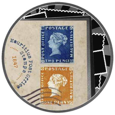 Moneda de plata 500 Francos Camerún 2025 Sello Mauricio Post Office  - 1