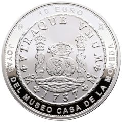 Moneda 2025 Joyas Museo Casa Moneda 10 euros. México 1737. Plata