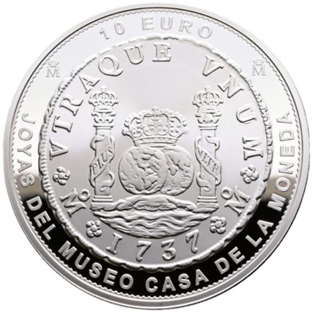 Moneda 2025 Joyas Museo Casa Moneda 10 euros. México 1737. Plata