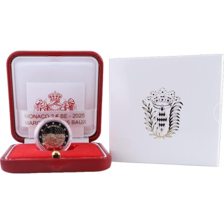 moneda conmemorativa 2 euros Mónaco 2025 Marquisat des Baux. Proof