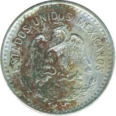 Moneda de plata 10 Centavos México 1913.