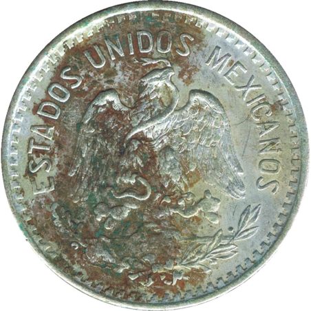 Moneda de plata 10 Centavos México 1913.