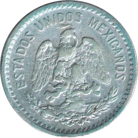 Moneda de plata 10 Centavos México 1914.