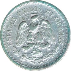 Moneda de plata 10 Centavos México 1933.