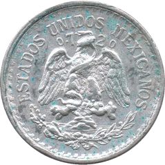 Moneda de plata 10 Centavos México 1934.