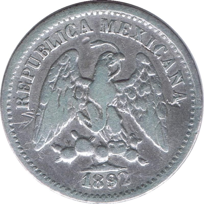 Moneda de plata 5 Centavos México 1892 MoM. - 1 Moneda de plata 5 Centavos México 1892 MoM. - 1
