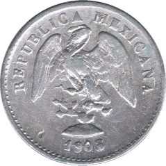 Moneda de plata 5 Centavos México 1903 MoM.  - 1
