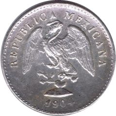 Moneda de plata 5 Centavos México 1904 MoM.  - 1