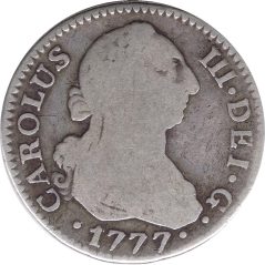 Moneda de plata 2 Reales 1777 Carlos III. Madrid.  - 1