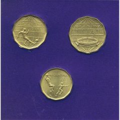 Argentina 3 monedas Mundial Futbol Argentina 78. Cobre