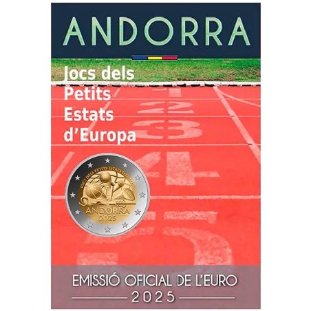 moneda conmemorativa 2 euros Andorra 2025 Jocs Petits Estats.