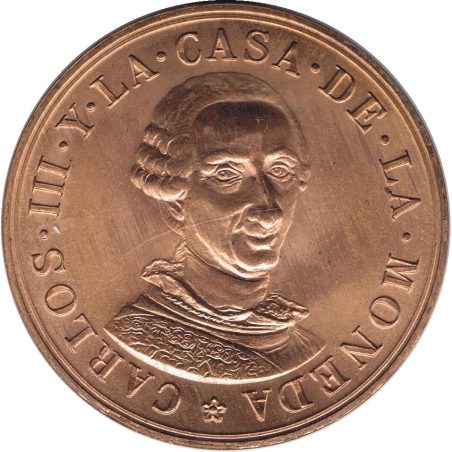 Medalla FNMT Bicentenario Carlos III 1988. Cobre.  - 1