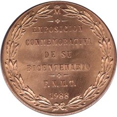 Medalla FNMT Bicentenario Carlos III 1988. Cobre.