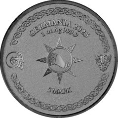 Moneda onza de plata Alemania 5 Mark 2025 Ragnarok Heimdall.
