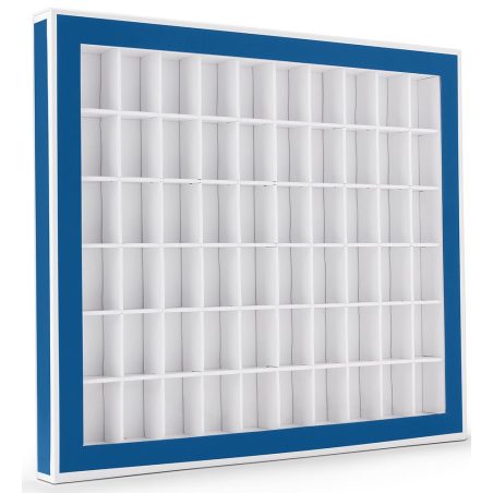 LEUCHTTURM Caja de coleccionismo Showroom con 60 divisiones azul