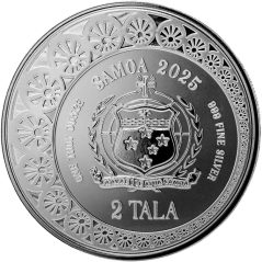 Moneda onza de plata 2 Tala Samoa Sirena y Perla 2025.