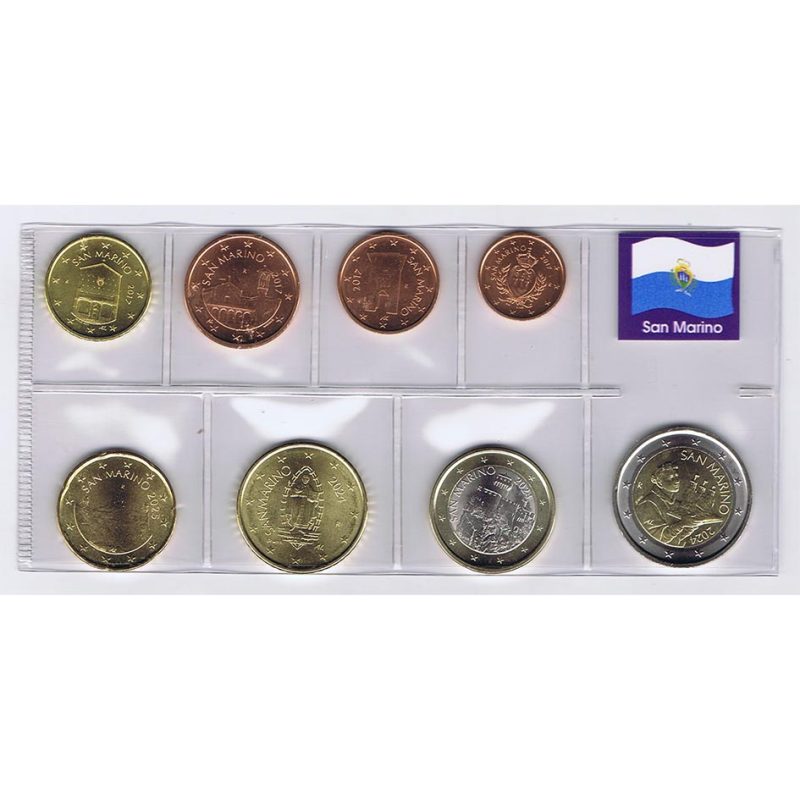 monedas euro serie San Marino (mixta). Nuevo diseño. - 1 monedas euro serie San Marino (mixta). Nuevo diseño. - 1