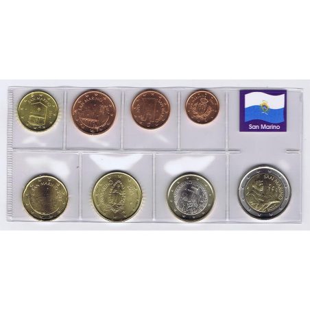 monedas euro serie San Marino (mixta). Nuevo diseño.  - 1