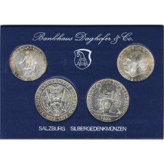 Estuche 4 monedas plata Austria Salzburgo.  - 1