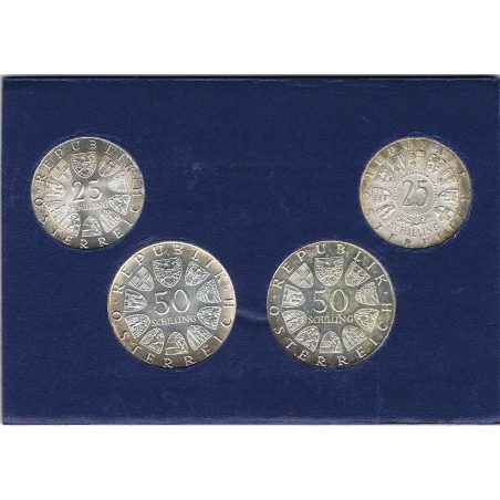 Estuche 4 monedas plata Austria Salzburgo.