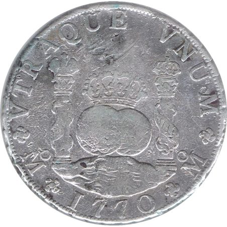 Moneda 8 Reales 1770 Carlos III Méjico MF Columnario. Plata.  - 1