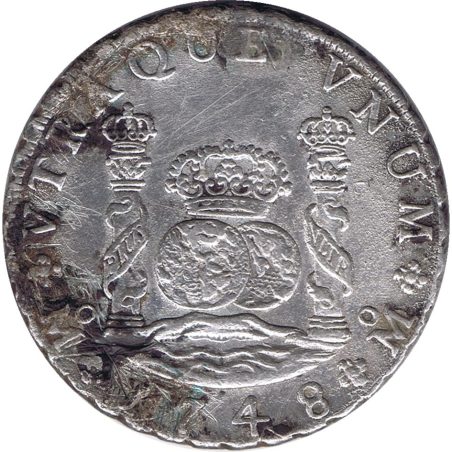 Moneda 8 Reales 1748 Fernando VI Méjico MF Columnario. Plata.  - 1