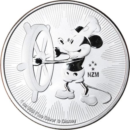 Moneda onza de plata 2$ Niue Disney Mickey 2017.  - 1