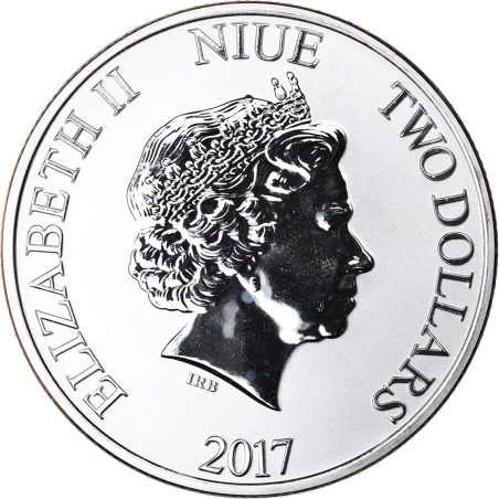 Moneda onza de plata 2$ Niue Disney Mickey 2017.