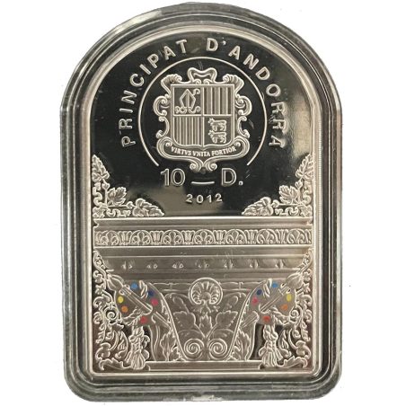 Moneda onza de Plata 10 Diners Andorra 2012 Justicia.