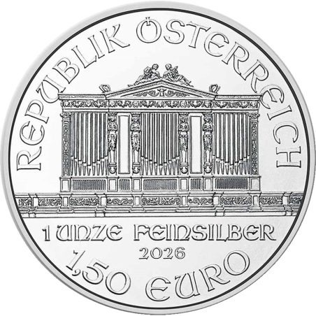 Moneda onza de plata 1,5 euros Austria Filarmonica 2026.  - 1