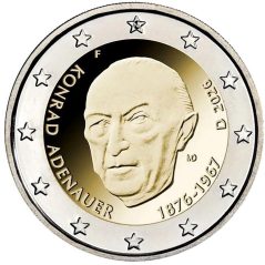 moneda conmemorativa 2 euros Alemania 2026 Konrad Adenauer.  - 1