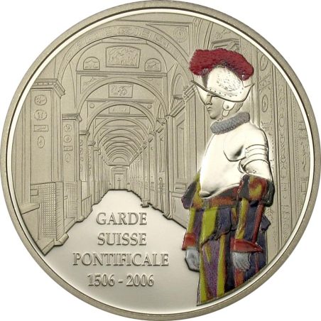 Moneda 5 Francs Congo 2006 Guardia Suiza. Cuproníquel  - 1