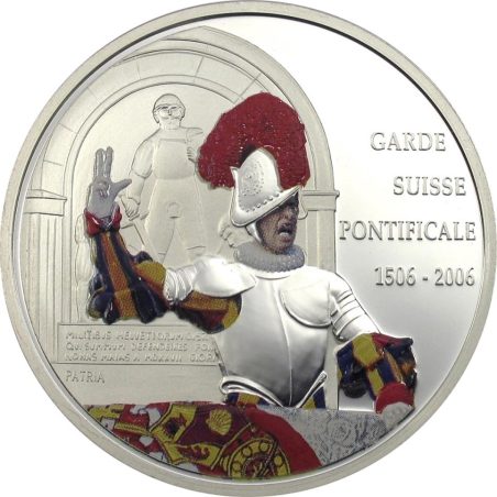 Moneda de plata 10 Francs Congo Guardia Suiza. Color  - 1
