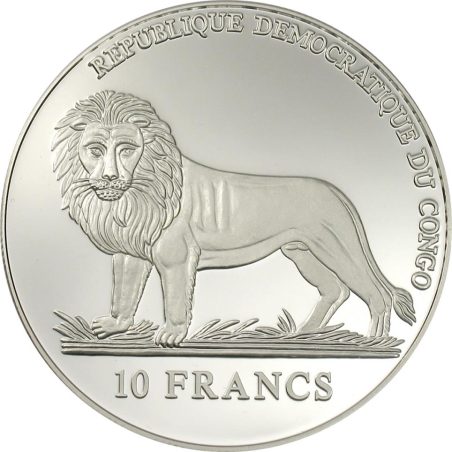 Moneda de plata 10 Francs Congo Guardia Suiza. Color