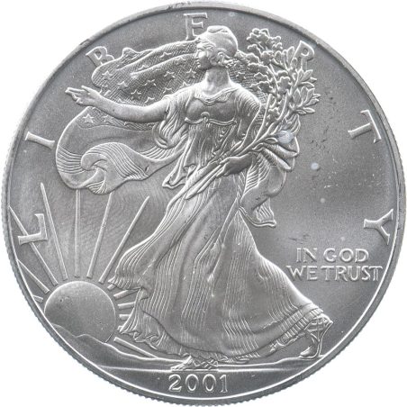 Moneda onza de plata 1$ Estados Unidos Liberty 2001.  - 1