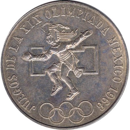 Moneda de plata 25 pesos Mexico 1968 Juegos Olímpicos  - 1